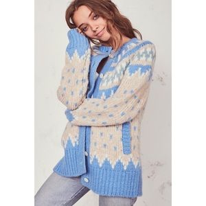 Loveshackfancy fair isle boyfriend alpaca cardigan sweater